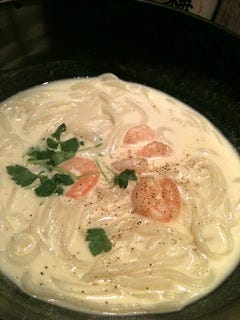 海老のクリームおうどん