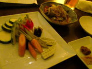 酢重のお味噌と新鮮野菜の盛り合わせ