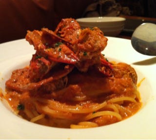 渡り蟹のトマトクリームスパゲッティ