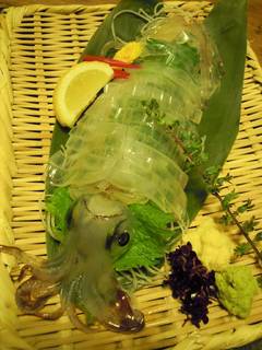 活ヤリイカの姿造り