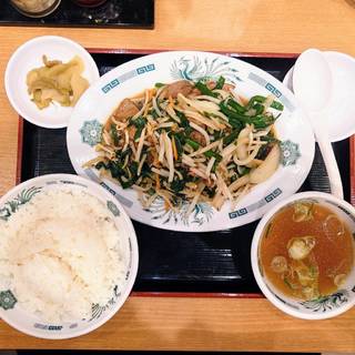 ニラレバ炒め定食