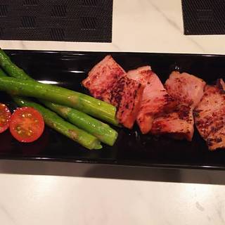 厚切りベーコンとアスパラ炒め