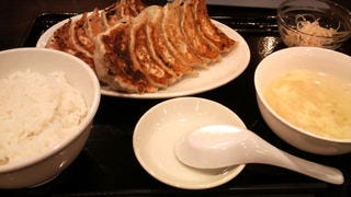 安亭の焼餃子定食　ライス・スープ・小鉢付