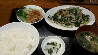 ニラレバ炒め定食