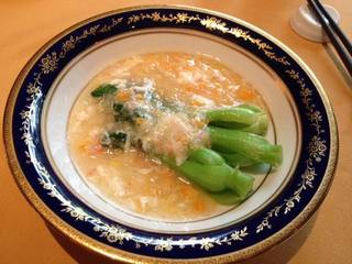 チンゲン菜の蟹肉あんかけ