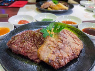 葡萄牛と梅里豚のグリル