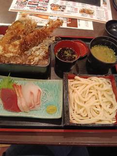 大海老と舞茸天重　うどんセット