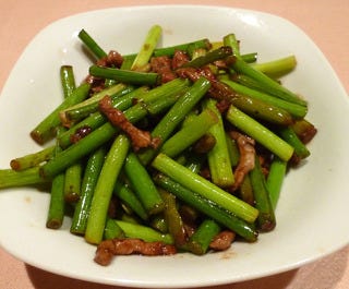 豚肉とニンニクの芽の炒め