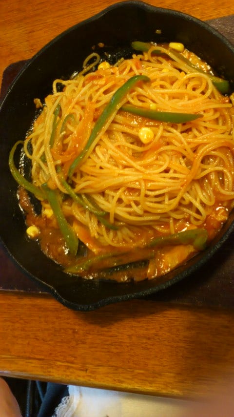 鉄板焼きのナポリタン