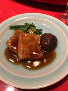 きのこと青菜揚げ豆腐のオイスターあんかけ