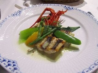 伊勢海老とイサキの海藻バターソース