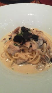 きのこのクリームパスタ