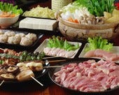 地鶏鍋コース４，５００円（飲放付）