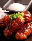 自家製鶏つくね～温玉のせ