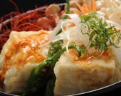 揚げだし豆腐　ウニ味噌掛け