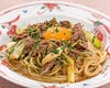 牛肉と野菜のすき焼き風和風パスタ