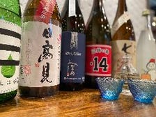 厳選した日本酒、ウイスキーや焼酎