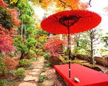 【日本庭園】全ての席から庭園が眺められます・記念撮影スポット