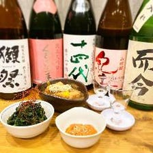 こだわりの日本酒は常時約40種類！