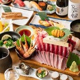 【コース】
「盛り込み」や「上握り寿司」で鮮魚を味わう！
