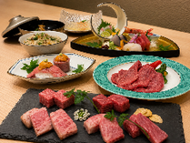 【シルバーウィーク限定】五種の牛ステーキ食べ比べ・和牛握り・牛タン石焼の特選肉会席