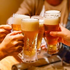 まずはビールで乾杯!豊富なお飲み物をご用意!