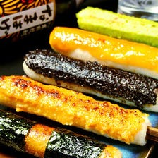 きりたんぽ
味噌田楽焼き・黒胡麻焼き・ずんだ焼き・磯辺焼き・鶏味噌焼き