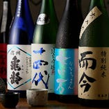 「而今」や「十四代」など、人気の日本酒を揃えています