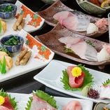 【小皿提供/全7品】四季の味覚を満喫。目利き鮮魚と叡山蕎麦を味わう『竹コース』（飲み物別）