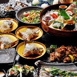 全国四季折々の鮮魚を、造りやカルパッチョ、煮物焚物にして味わう宴会『心ろ家ザカナメインコース』