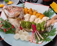 【お祝い懐石：萬寿】鯛宝船盛付 結納やお食い初めなどにおすすめ