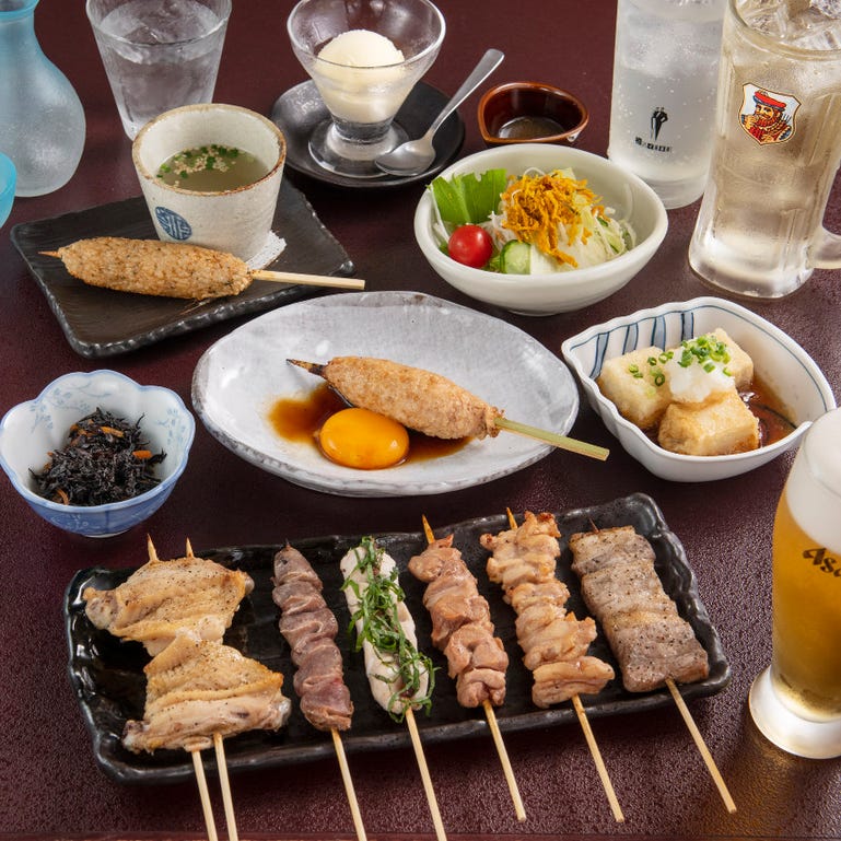 個室居酒屋 鳥正_◆接待向け個室有/2h飲放付◆《各種ご宴会・歓送迎会》自慢の串7本他《全5品》 5,000円(税込)