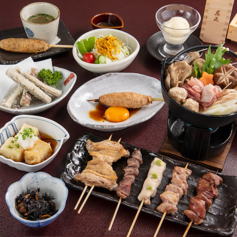 個室居酒屋 鳥正_◆接待向け個室有/2.5h飲放付◆《各種ご宴会・歓送迎会》自慢の串7本・鍋《全6品》 6,000円(税込)