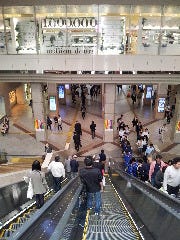 大きなエスカレーターがあるので、それを下りて直進して下さい。
※降りたら地下に降りるエスカレーターがありますが、そちらは降りないで下さい。