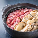 牡蠣と肉土鍋ご飯