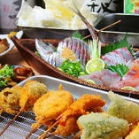 岡山駅おりてすぐ、串揚げと海鮮が気軽に楽しめるお店です。