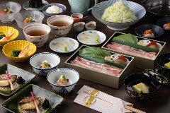 個別鍋の出汁しゃぶお祝い会席「千寿 せんじゅ」(和牛サーロイン 厳選豚肉）前日までの要予約