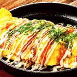 とんぺい焼き。豚天とキャベツがベストマッチ！関西の人気料理をはなの舞風にアレンジしました。