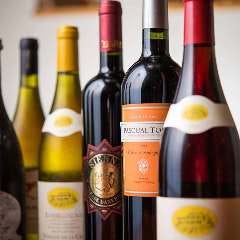 ワインボトル2300円〜 ハウスワイングラス赤・白500円
