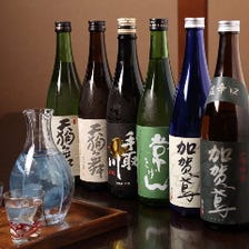 石川の地酒を中心に15種類以上ご用意