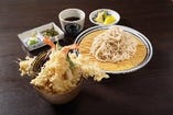 海老穴子天丼と蕎麦セット