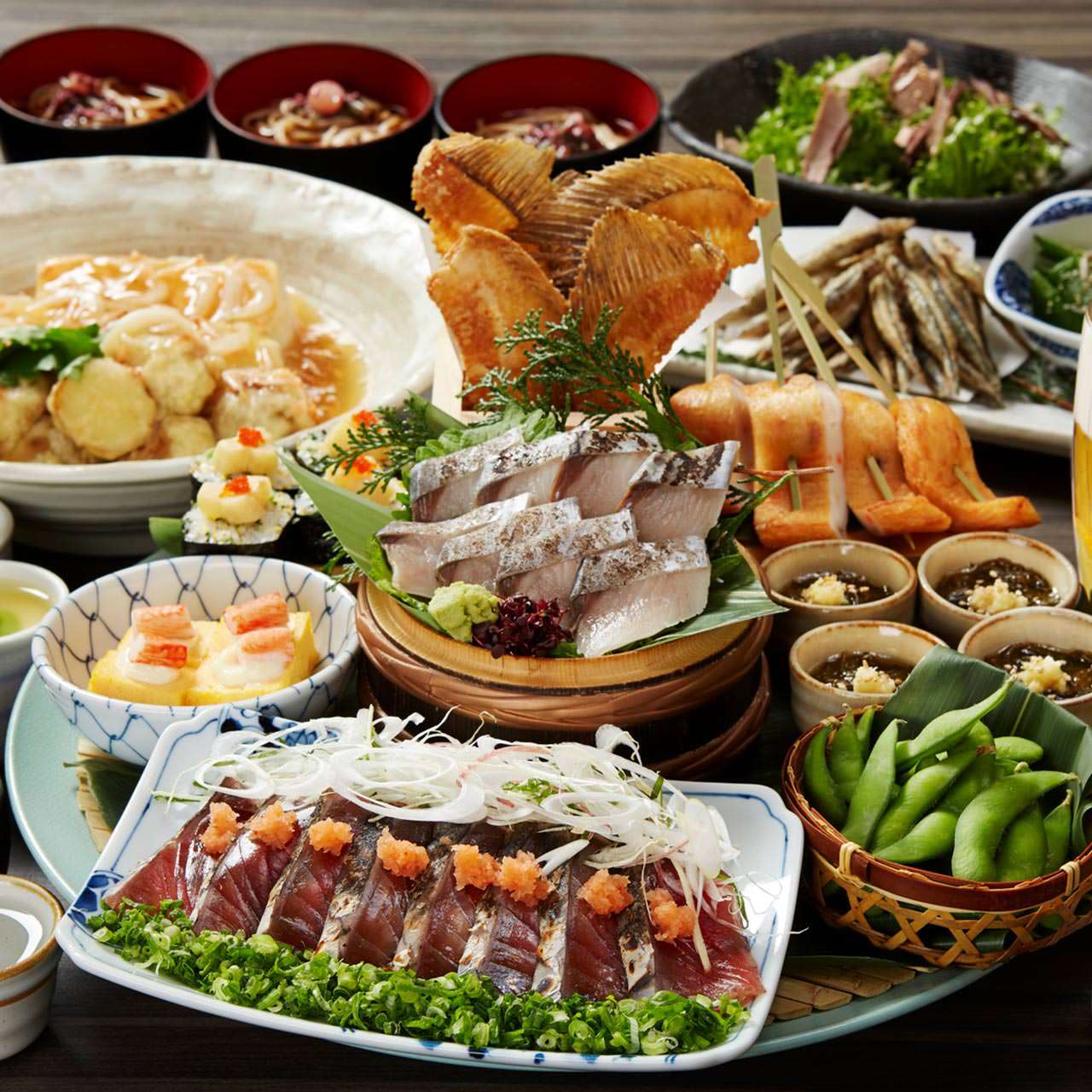 飲み放題付3600円 鰆焼霜造り入り魚盛大漁皿鉢盛り 全13品の宴の詳細 魚盛 有楽町電気ビル店 有楽町 日比谷 居酒屋 ぐるなび