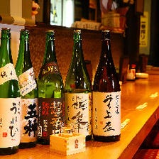 奈良の地酒含む、日本酒常時約20種類
