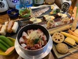 コース料理は、名物ヒレカツサンドから、炊きたて釜飯付き！