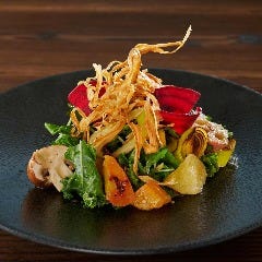 十四種野菜のサラダ 擦りおろし林檎ドレッシング Dynamic Kitchen & Bar 響 新宿サザンタワー店_十四種野菜のサラダ 擦りおろし林檎ドレッシング
