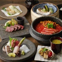 Dynamic Kitchen ＆ Bar 響 新宿サザンタワー店_【盛夏(せいか)コース】飲み物別　～鮑、金目鯛、黒毛和牛などの旬の味覚、贅を愉しむ～