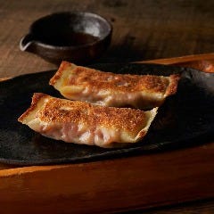 岩手県八幡平 ひまわりガーデン「セミドライトマト」黒豚の鉄板棒餃子 Dynamic Kitchen & Bar 響 新宿サザンタワー店_岩手県八幡平 ひまわりガーデン「セミドライトマト」黒豚の鉄板棒餃子
