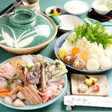 ＜忘・新年会＞活車海老など10種類以上の海の幸や鶏肉、お野菜を盛り込んだ「寄せ鍋コース」《全4品》
