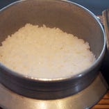 釜炊き白米　※籠盛りセット内容（サラダ・お吸い物・お漬物・小鉢３種)
