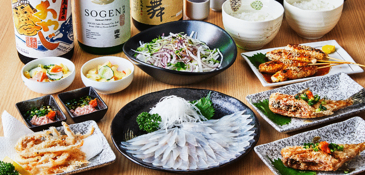 能登直送鮮魚 地酒とカワハギ きまっし